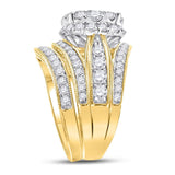 14kt Yellow Gold Princess Diamond Bridal Wedding Ring Band Set 2-1/2 Cttw