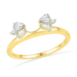 14k Yellow Gold Round Baguette Diamond Womens Solitaire Enhancer Wrap Ring 1/5 Cttw