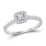 10kt White Gold Princess Diamond Solitaire Bridal Wedding Engagement Ring 1/4 Cttw