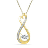 10kt Yellow Gold Womens Round Diamond Infinity Moving Twinkle Pendant .03 Cttw