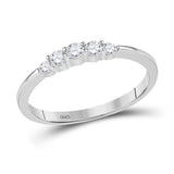10kt White Gold Round Diamond 5-stone Bridal Wedding Engagement Ring 1/4 Cttw