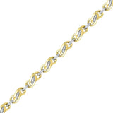 10kt Yellow Gold Womens Round Diamond Fashion Link Bracelet 1/4 Cttw