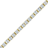 10kt Yellow Gold Womens Round Diamond Single Row Fashion Bracelet 1/2 Cttw