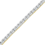 10kt Yellow Gold Womens Round Diamond Miracle Fashion Bracelet 1/4 Cttw