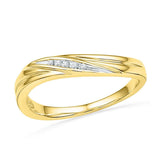 10kt Yellow Gold Womens Round Diamond Contoured Band Ring .02 Cttw