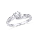 10k White Gold Round Diamond Bridal Wedding Engagement Anniversary Ring 1/3 Cttw