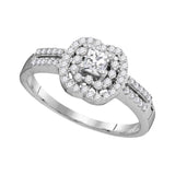 10k White Gold Princess Diamond Solitaire Bridal Wedding Engagement Ring 1/2 Cttw