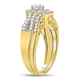 14kt Yellow Gold Princess Diamond Bridal Wedding Ring Band Set 5/8 Cttw