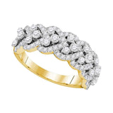 14kt Yellow Gold Womens Round Diamond Band Ring 1-3/8 Cttw