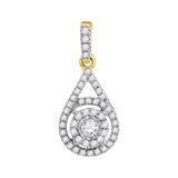 10kt Yellow Gold Womens Round Diamond Solitaire Circle Frame Pendant 1/4 Cttw