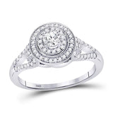 10kt White Gold Womens Round Diamond Solitaire Bridal Wedding Engagement Ring 1/2 Cttw