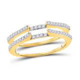 14kt Yellow Gold Womens Round Diamond Ring Guard Wrap Solitaire Enhancer 1/2 Cttw