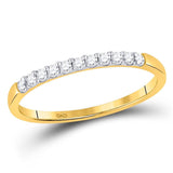 14kt Yellow Gold Womens Round Diamond Wedding Band Ring 1/6 Cttw