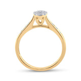 14kt Yellow Gold Womens Round Diamond Cluster Ring 1/4 Cttw