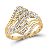 10kt Yellow Gold Womens Round Diamond Fashion Ring 1/12 Cttw