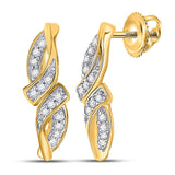 10kt Yellow Gold Womens Round Diamond Fashion Earrings .03 Cttw