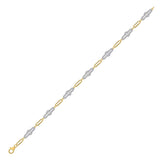 10kt Yellow Gold Womens Round Diamond Link Fashion Bracelet 3/4 Cttw