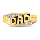 10kt Yellow Gold Mens Round Diamond Dad Father Ring .01 Cttw Size