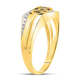10kt Yellow Gold Mens Round Diamond Dad Father Ring .01 Cttw Size