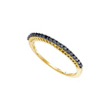10kt Yellow Gold Womens Round Black Color Enhanced Diamond Single Row Band 1/4 Cttw - Size 6