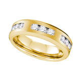 10k Yellow Gold Mens Round Diamond Wedding Anniversary Band Ring 1 Cttw