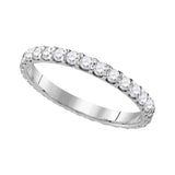 10k White Gold Womens Round Diamond Eternity Bridal Wedding Anniversary Ring Band 1.00 Cttw