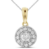 14kt Yellow Gold Womens Round Diamond Solitaire Pendant 1/4 Cttw