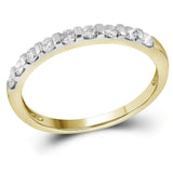 14kt Yellow Gold Womens Round Diamond Single Row Band Ring 1/4 Cttw