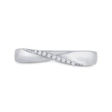 Sterling Silver Womens Round Diamond Band Ring 1/20 Cttw