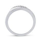 Sterling Silver Womens Round Diamond Band Ring 1/20 Cttw
