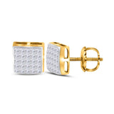 14kt Yellow Gold Womens Princess Diamond Square Earrings 5/8 Cttw