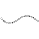 Sterling Silver Womens Round Black Color Enhanced Diamond Fashion Bracelet 1/10 Cttw