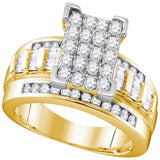 10kt Yellow Gold Round Diamond Bridal Wedding Engagement Ring 2 Cttw