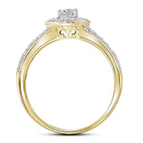 14kt Yellow Gold Diamond EGL Round Bridal Wedding Ring Band Set 1 Cttw