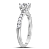 14kt White Gold Round Diamond 2-stone Bridal Wedding Engagement Ring 1/2 Cttw