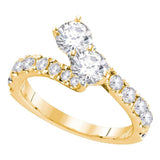 14kt Yellow Gold Round Diamond 2-stone Bridal Wedding Engagement Ring 1-1/2 Cttw