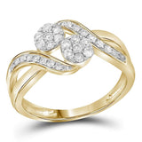 14kt Yellow Gold Round Diamond 2-stone Bridal Wedding Engagement Ring 1/2 Cttw