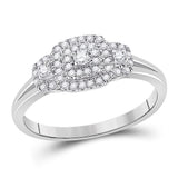 10kt White Gold Round Diamond Halo Bridal Wedding Engagement Ring 1/4 Cttw