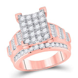 10kt Rose Gold Round Diamond Cindys Dream Cluster Bridal Wedding Engagement Ring 2 Cttw