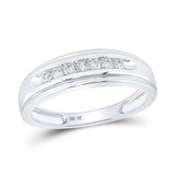 10kt White Gold Mens Round Diamond Wedding Band Ring 1/4 Cttw