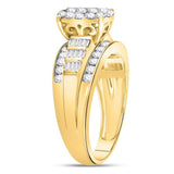 10kt Yellow Gold Womens Diamond Oval Cluster Bridal Wedding Engagement Ring 1.00 Cttw