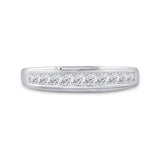 10kt White Gold Mens Princess Diamond Single Row Wedding Band Ring 3/4 Cttw
