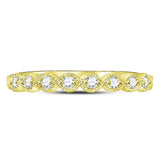 10kt Yellow Gold Womens Round Diamond Stackable Band Ring 1/10 Cttw