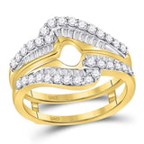 14kt Yellow Gold Womens Round Diamond Solitaire Enhancer Wedding Band 3/4 Cttw