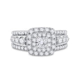 14kt White Gold Princess Diamond Princess EGL Bridal Wedding Engagement Ring 1-1/3 Cttw