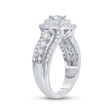 14kt White Gold Princess Diamond Princess EGL Bridal Wedding Engagement Ring 1-1/3 Cttw