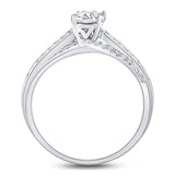 14kt White Gold Round Diamond Solitaire Bridal Wedding Engagement Ring 1/2 Cttw