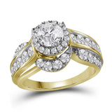 14kt Yellow Gold Round Diamond Solitaire Bridal Wedding Engagement Ring 2 Cttw