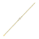 10kt Yellow Gold Womens Round Diamond Infinity Bracelet 1/2 Cttw