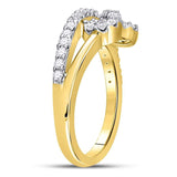 10kt Yellow Gold Womens Round Diamond Woven Infinity Band Ring 1/2 Cttw